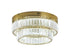 Bethel International 2 Light in Brass Dimmable LED Flush Mount With Clear Crystals Model: GL450FM15BR
