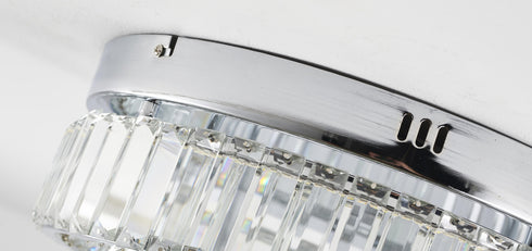 Bethel International 2 Light in Chrome Dimmable LED Flush Mount With Clear Crystals Model: GL450FM15CH