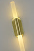Bethel International 2 Light in Satin Brass Wall Sconce Lighting With White Frosted Acrylic Shades Model: BLT103W22BR
