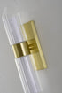 Bethel International 2 Light in Satin Brass Wall Sconce With Clear Glass And White Acrylic Shades Model: BLT101W18BR