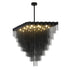 Bethel International 20 Light black prism chandelier with hanging aluminum chains in Satin Black Finish Model: IMG07C39B