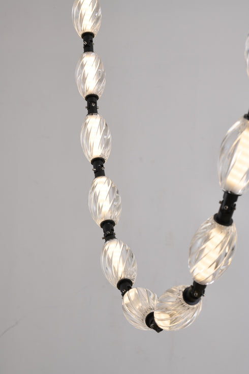 Bethel International 22 Light in Black LED Chandelier With Clear Crystal Shades Model: BL01C106BLK