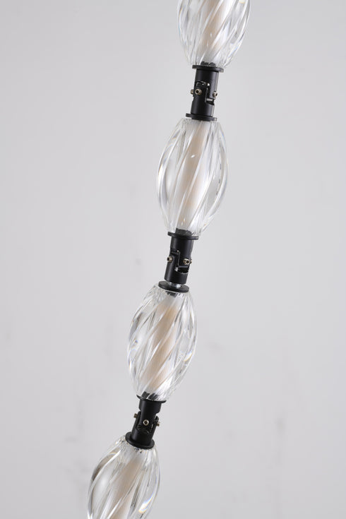 Bethel International 22 Light in Black LED Chandelier With Clear Crystal Shades Model: BL01C106BLK