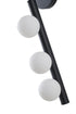 Bethel International 3 Light in Matte Black Metal Wall Sconce With White Glass Shades Model: WG02W19BLK