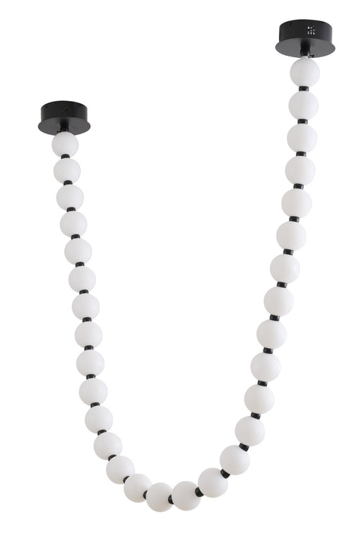 Bethel International 30 Light in Black LED Chandelier With White Acrylic Ball Shades Model: BL02C106BLK