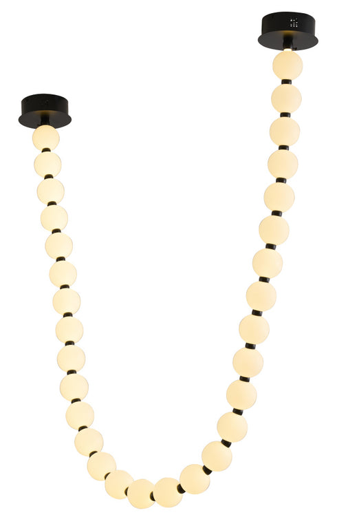 Bethel International 30 Light in Black LED Chandelier With White Acrylic Ball Shades Model: BL02C106BLK