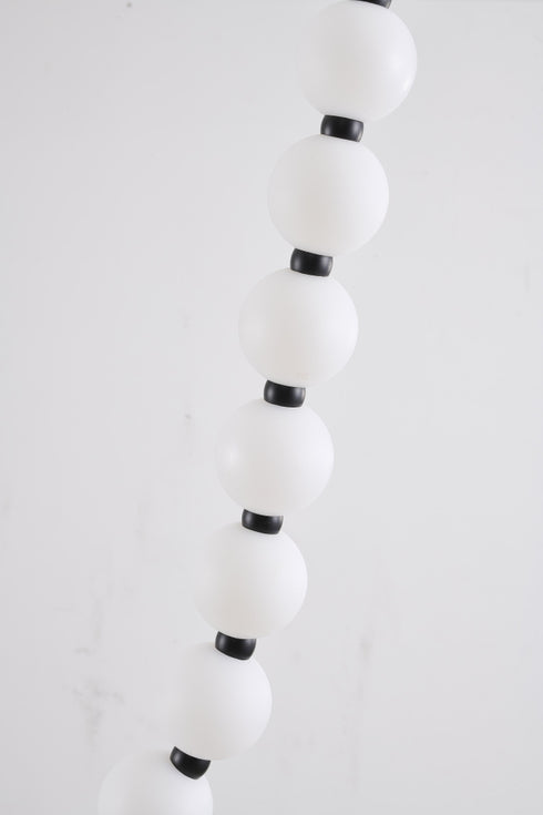 Bethel International 30 Light in Black LED Chandelier With White Acrylic Ball Shades Model: BL02C106BLK