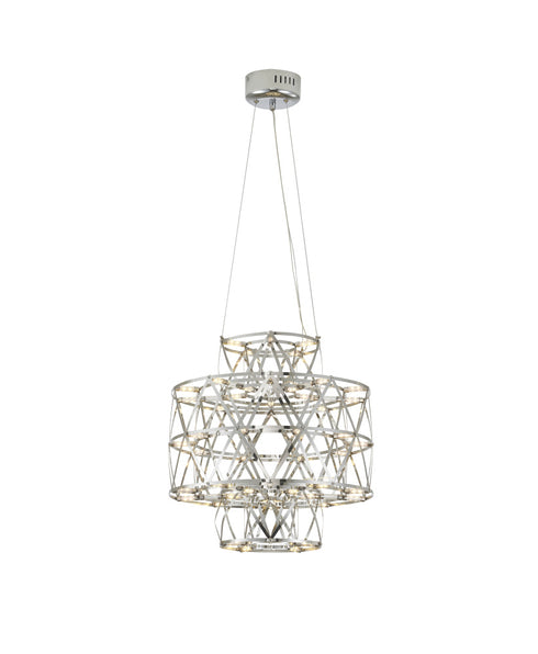 Bethel International 40 Light Dimmable in Chrome Stainless Steel LED Chandelier in a 3 Tier Design Model: MN51C16CH