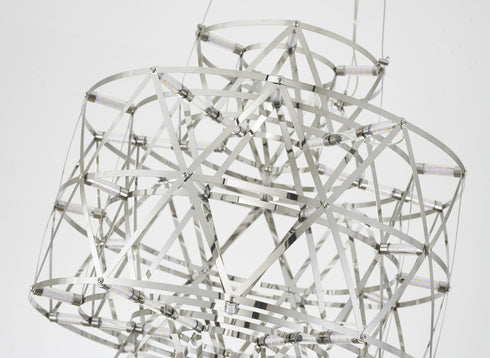 Bethel International 40 Light Dimmable in Chrome Stainless Steel LED Chandelier in a 3 Tier Design Model: MN51C16CH