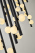 Bethel International 44 Light in Matte Black Metal Chandelier With White Glass Ball Shades Model: WG01C60BLK