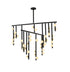 Bethel International 44 Light in Matte Black Metal Chandelier With White Glass Ball Shades Model: WG01C60BLK