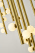 Bethel International 44 Light in Satin Brass Metal Chandelier With White Glass Ball Shades Model: WG01C60BR