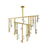 Bethel International 44 Light in Satin Brass Metal Chandelier With White Glass Ball Shades Model: WG01C60BR