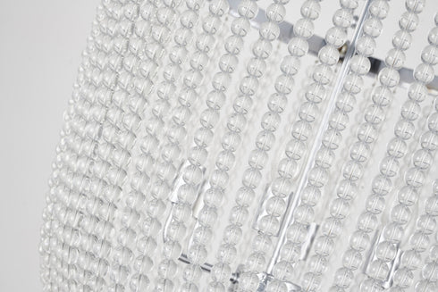 Bethel International 6 Light in Chrome Chandelier With Clear Beaded hanging Glass Model: LA61C24CH