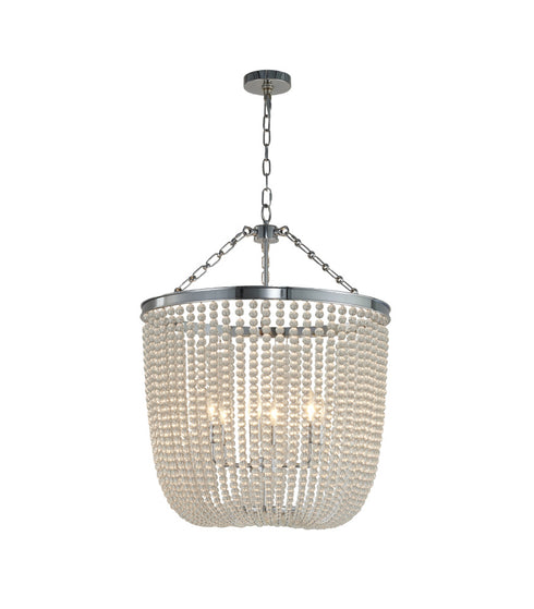 Bethel International 6 Light in Chrome Chandelier With Clear Beaded hanging Glass Model: LA61C24CH