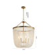 Bethel International 6 Light in Gold Chandelier With Clear Beaded hanging Glass Model: LA61C24G