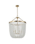 Bethel International 6 Light in Gold Chandelier With Clear Beaded hanging Glass Model: LA61C24G