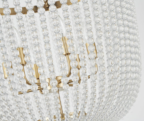 Bethel International 6 Light in Gold Chandelier With Clear Beaded hanging Glass Model: LA61C24G