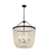 Bethel International 6 Light in Satin Black Chandelier With Clear Beaded hanging Glass Model: LA61C24BK
