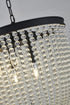 Bethel International 6 Light in Satin Black Oval Chandelier With Clear Beaded hanging Crystals Model: LA64C50BK