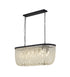 Bethel International 6 Light in Satin Black Oval Chandelier With Clear Beaded hanging Crystals Model: LA64C50BK