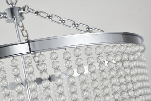 Bethel International 8 Light in Chrome Chandelier With Clear Beaded hanging Glass Model: LA62C30CH