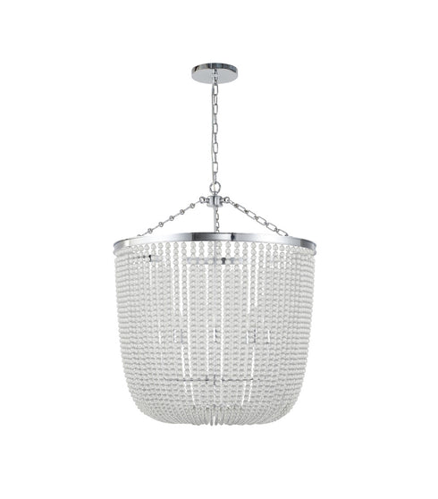 Bethel International 8 Light in Chrome Chandelier With Clear Beaded hanging Glass Model: LA62C30CH