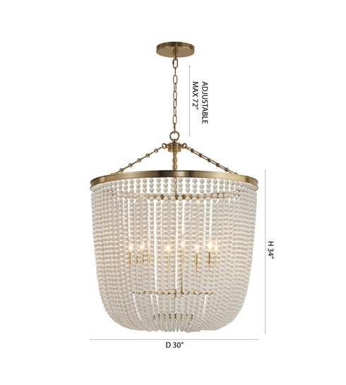 Bethel International 8 Light in Gold Chandelier With Clear Beaded hanging Glass Model: LA62C30G