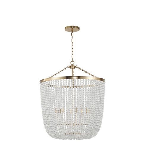 Bethel International 8 Light in Gold Chandelier With Clear Beaded hanging Glass Model: LA62C30G