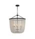 Bethel International 8 Light in Satin Black Chandelier With Clear Beaded hanging Glass Model: LA62C30BK