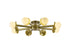 Bethel International 8 Light in Satin Brass Flush Mount With White Glass Globe Shades Model: BLT106C36BR