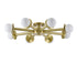 Bethel International 8 Light in Satin Brass Flush Mount With White Glass Globe Shades Model: BLT106C36BR