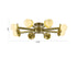 Bethel International 8 Light in Satin Brass Flush Mount With White Glass Globe Shades Model: BLT106C36BR
