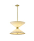 Bethel International 8 Light in Satin Brass Pendant Lighting With White Frosted Glass Shades Model: BLT102C24BR