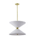 Bethel International 8 Light in Satin Brass Pendant Lighting With White Frosted Glass Shades Model: BLT102C24BR