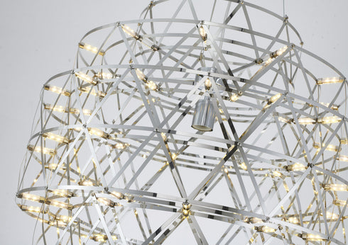 Bethel International 85 Light Dimmable in Chrome Stainless Steel LED Chandelier in a 5 Tier Design Model: MN52C24CH