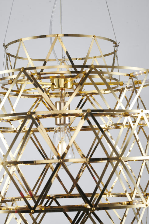 Bethel International 85 Light Dimmable in Gold Stainless Steel LED Chandelier in a 5 Tier Design Model: MN52C24G