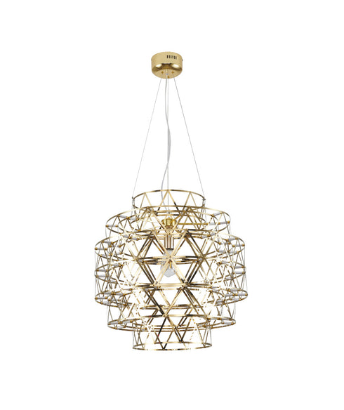 Bethel International 85 Light Dimmable in Gold Stainless Steel LED Chandelier in a 5 Tier Design Model: MN52C24G