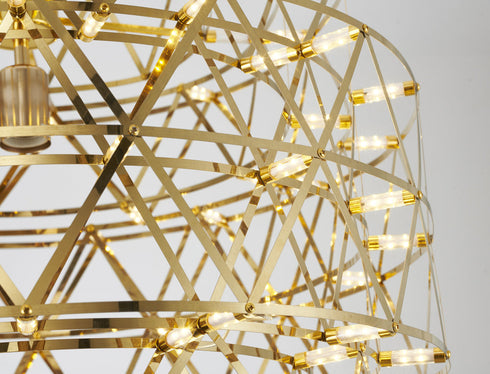 Bethel International 85 Light Dimmable in Gold Stainless Steel LED Chandelier in a 5 Tier Design Model: MN52C24G