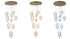 Bethel International 9 Light Flushed in Brass Dimmable LED Chandelier With Hanging Clear PC shades Model: GL454C24BR