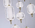 Bethel International 9 Light Flushed in Brass Dimmable LED Chandelier With Hanging Clear PC shades Model: GL454C24BR