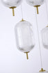 Bethel International 9 Light Flushed in Brass Dimmable LED Chandelier With Hanging Clear PC shades Model: GL454C24BR