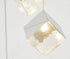Bethel International 9 Light in Chrome Cubed Chandelier With A Clear Distorted Glass Shades Model: GL446C27CH