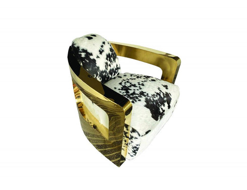 Bethel International Gold Frame Aviator Chair Model: YH113COWHIDE