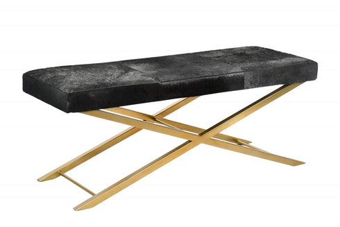 Bethel International Gold Stainless Steel Frame Bench Model: 1297BE/GD/BLK