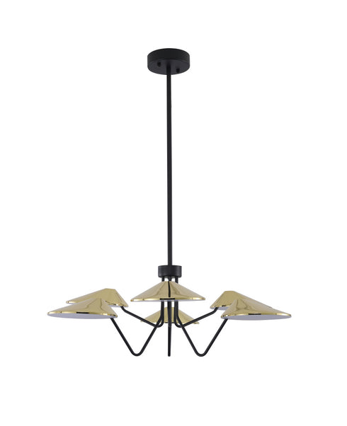 Bethel International in Black and Shiny Brass LED Chandelier Model: MU151C34BR