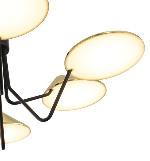 Bethel International in Black and Shiny Brass LED Chandelier Model: MU151C34BR