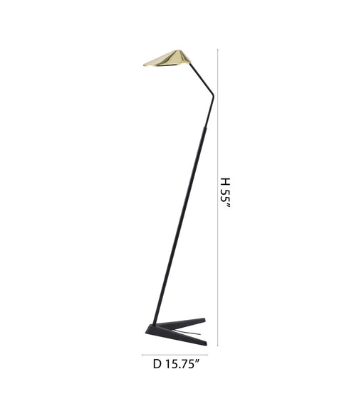Bethel International in Black and Stain Brass LED Floor Lamp Model: MU153F54BR