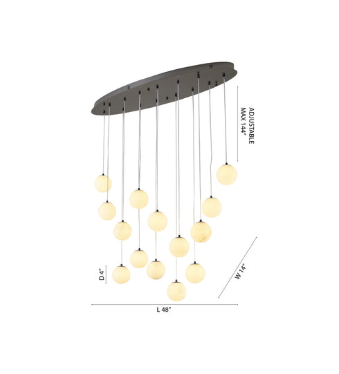 Bethel International in Black Chandelier Model: WHP48BLK