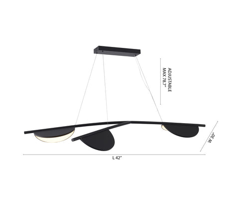 Bethel International in Black LED Pendant Model: MU121C3BLK